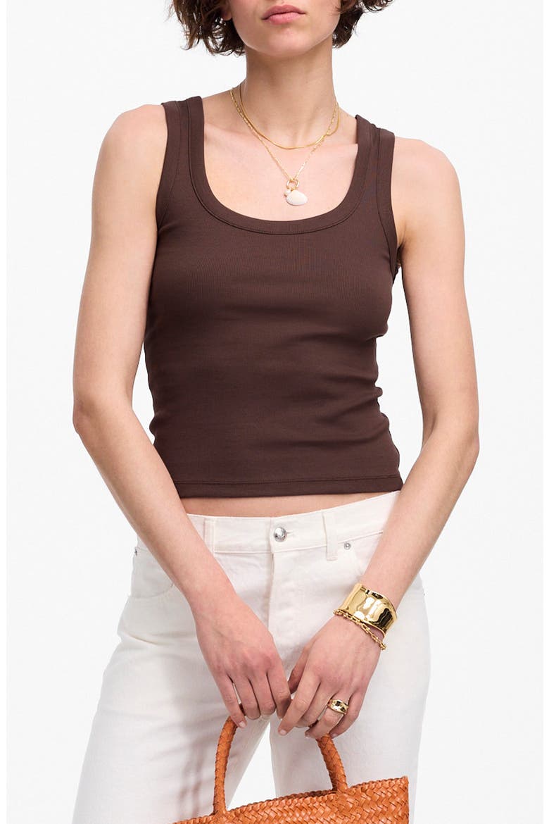 Scoop Neck Regenerative Cotton Rib Tank, Main, color, HENNA