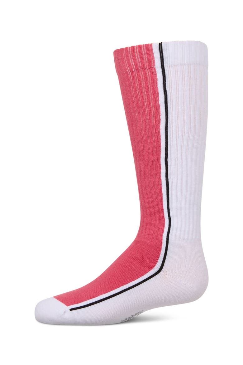 Color Block Stripe Stretch Knee Sock, Main, color, Pink