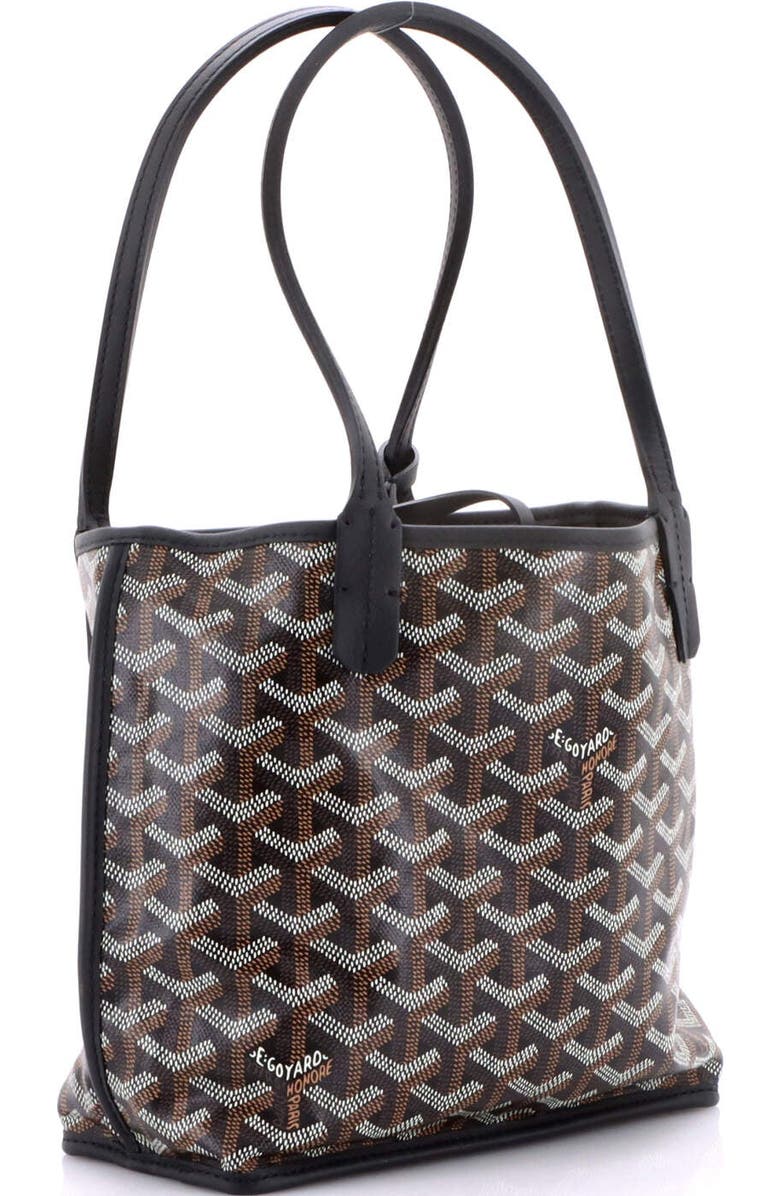 Pre-Owned Goyard Anjou Reversible Tote Coated Canvas Mini, Alternate, color, Black