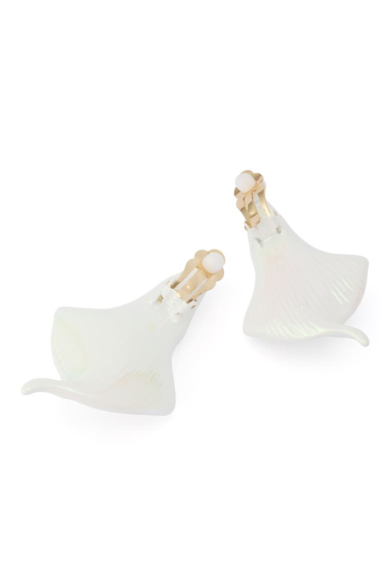 Calla Lily Clip-On Earrings, Alternate, color, WHITE