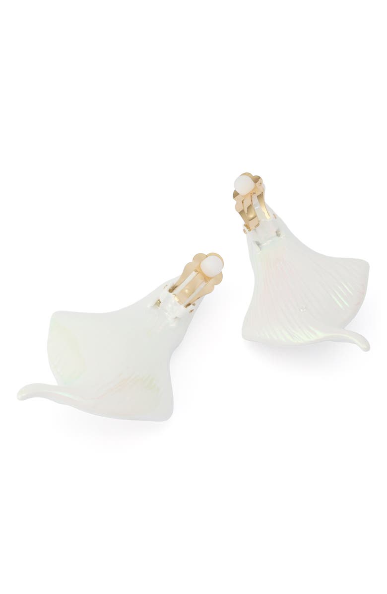 Betsey Johnson Calla Lily Clip-On Earrings, Alternate, color,