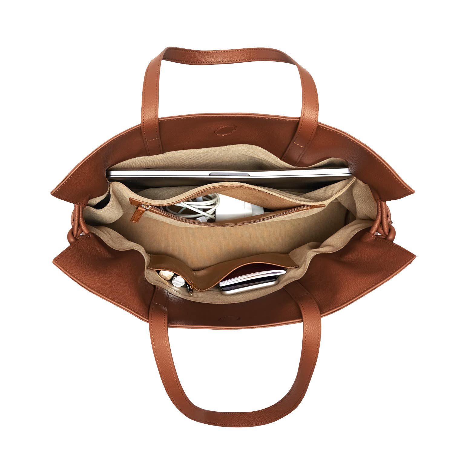 Esin Akan 2-in-1 Emma Leather Tote Bag, Alternate, color, Nutshell