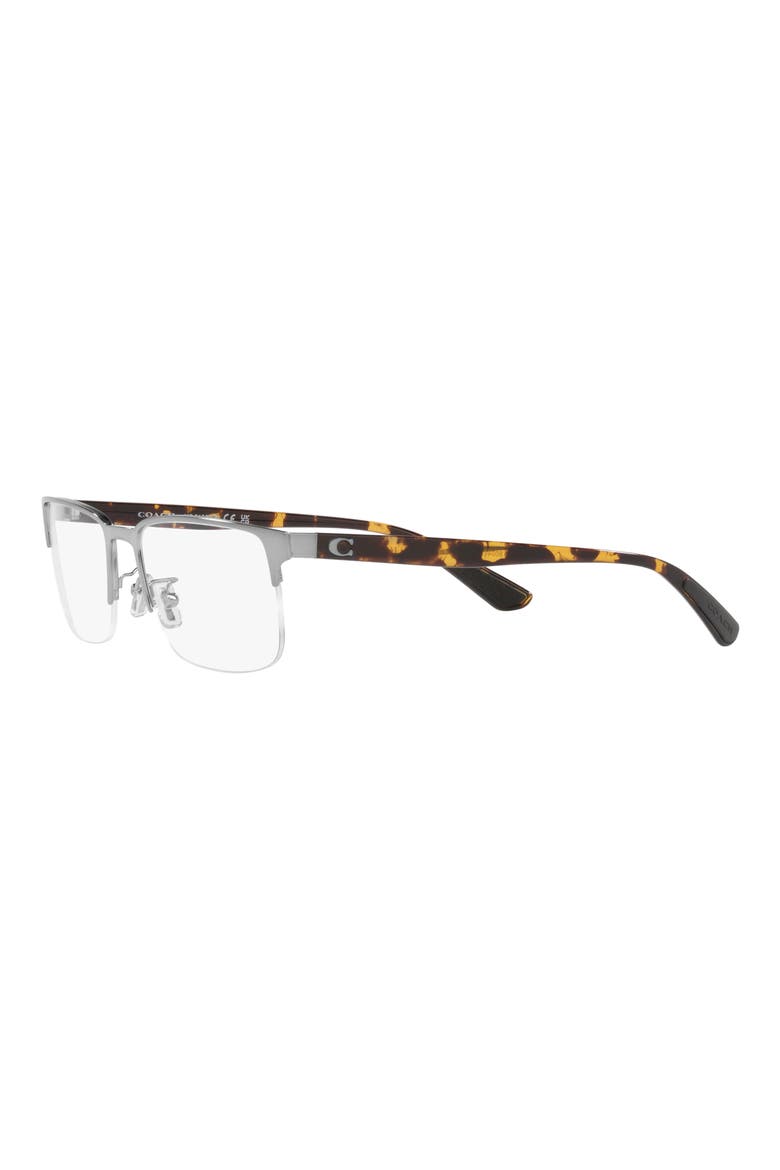 56mm Rectangular Optical Glasses, Alternate, color, SHINY GUNMETAL/ TORT