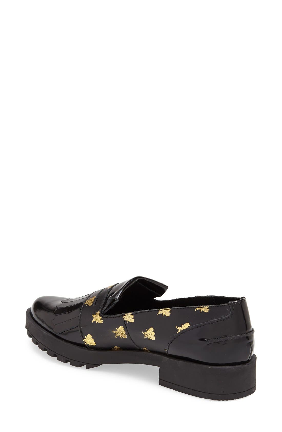 'Randi' Loafer, Alternate, color, BLACK/ GOLD BEES