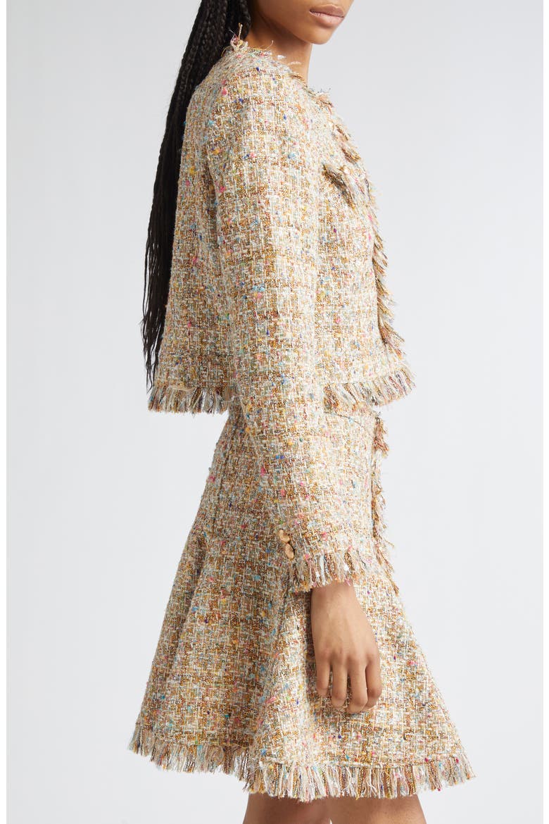 Adeline Clarise Metallic Tweed Jacket, Alternate, color, OCHRE