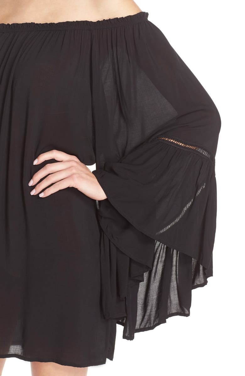 Elan Off the Shoulder Bell Sleeve Cover-Up Tunic, Alternate, color, 