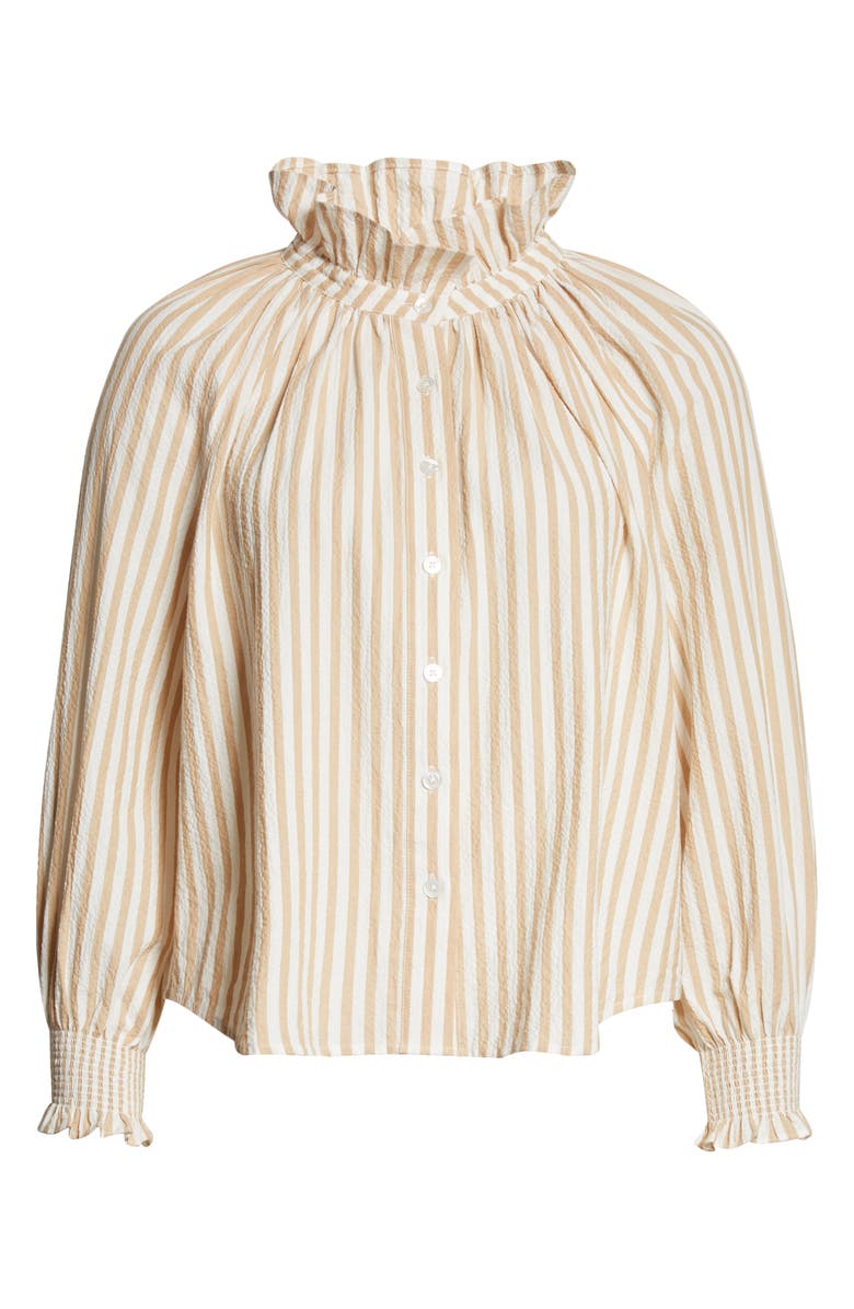 Veronica Beard Calisto Ruffle Collar Blouse, Alternate, color,