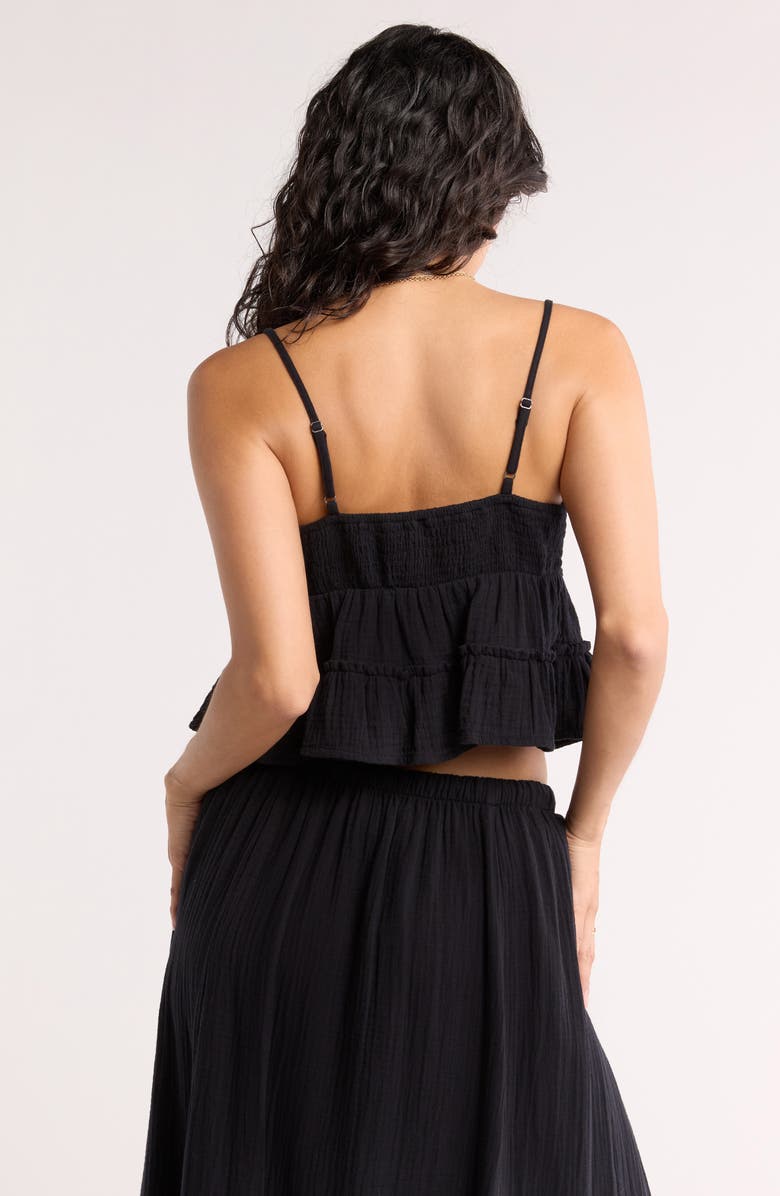 Abound Front Tie Gauze Cami, Alternate, color, Black