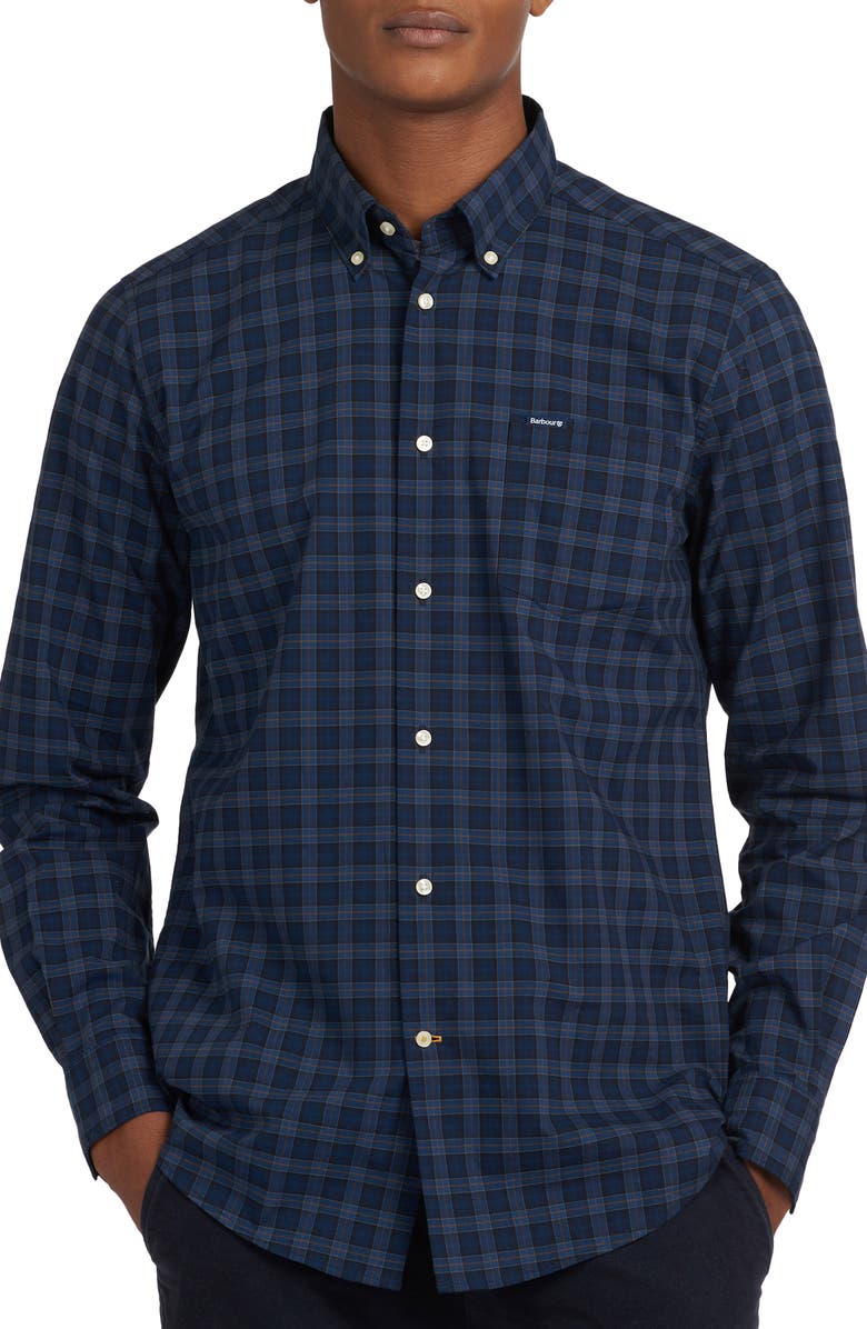 Barbour Lomond Tailored Fit Plaid Stretch Button-Down Shirt, Main, color,