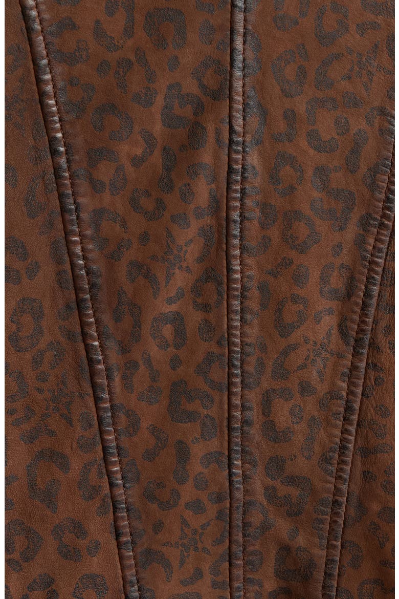 Nyxa RF Leopard Print Suede Leather Jacket, Alternate, color, WHISKEY
