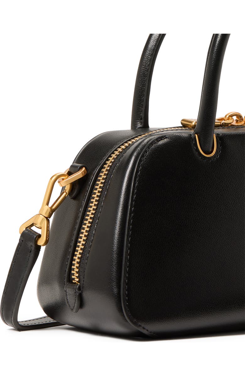 Kate Spade New York mini grace fine grain leather top handle bag, Alternate, color, Black