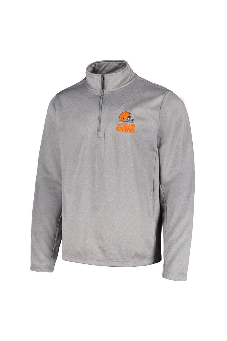 Men's Dunbrooke Heather Gray Cleveland Browns All-Star Tech Quarter-Zip Top, Alternate, color, Heather Gray