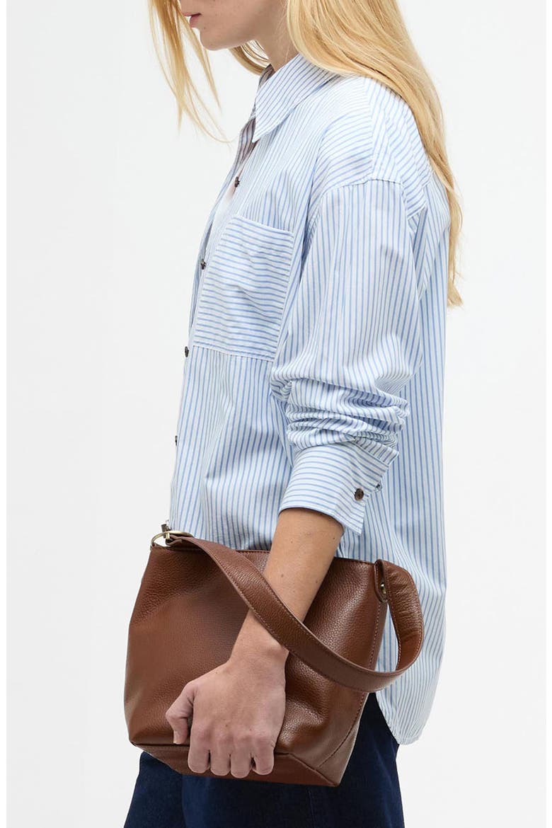 Polly Stripe Button-Up Shirt, Alternate, color, CHAMBRAY STRIPE