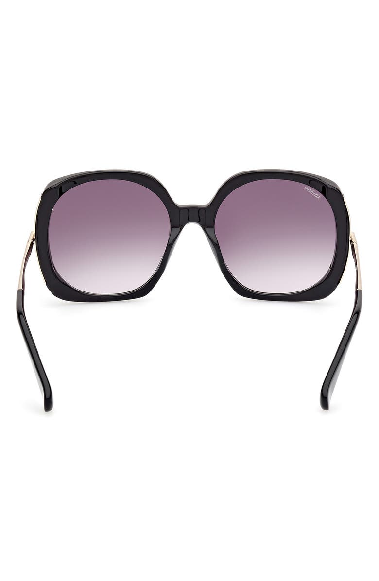 Max Mara Malibu 58mm Gradient Butterfly Sunglasses, Alternate, color, Black / Pale Gold / Smoke