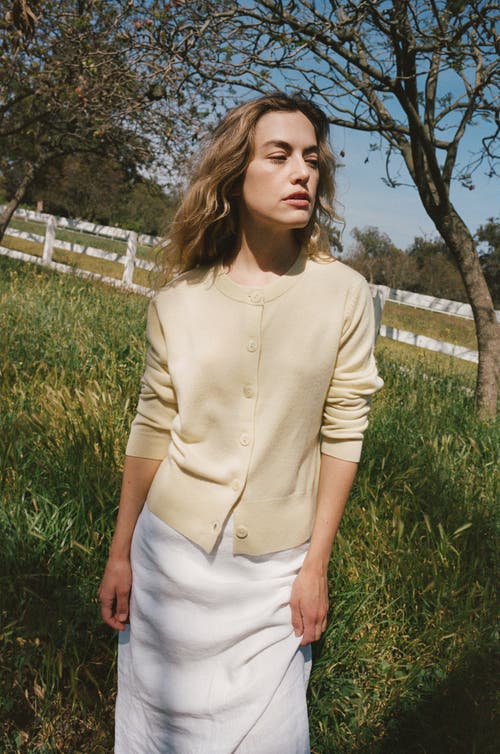 Vir Vita Greta Cardigan In Yellow
