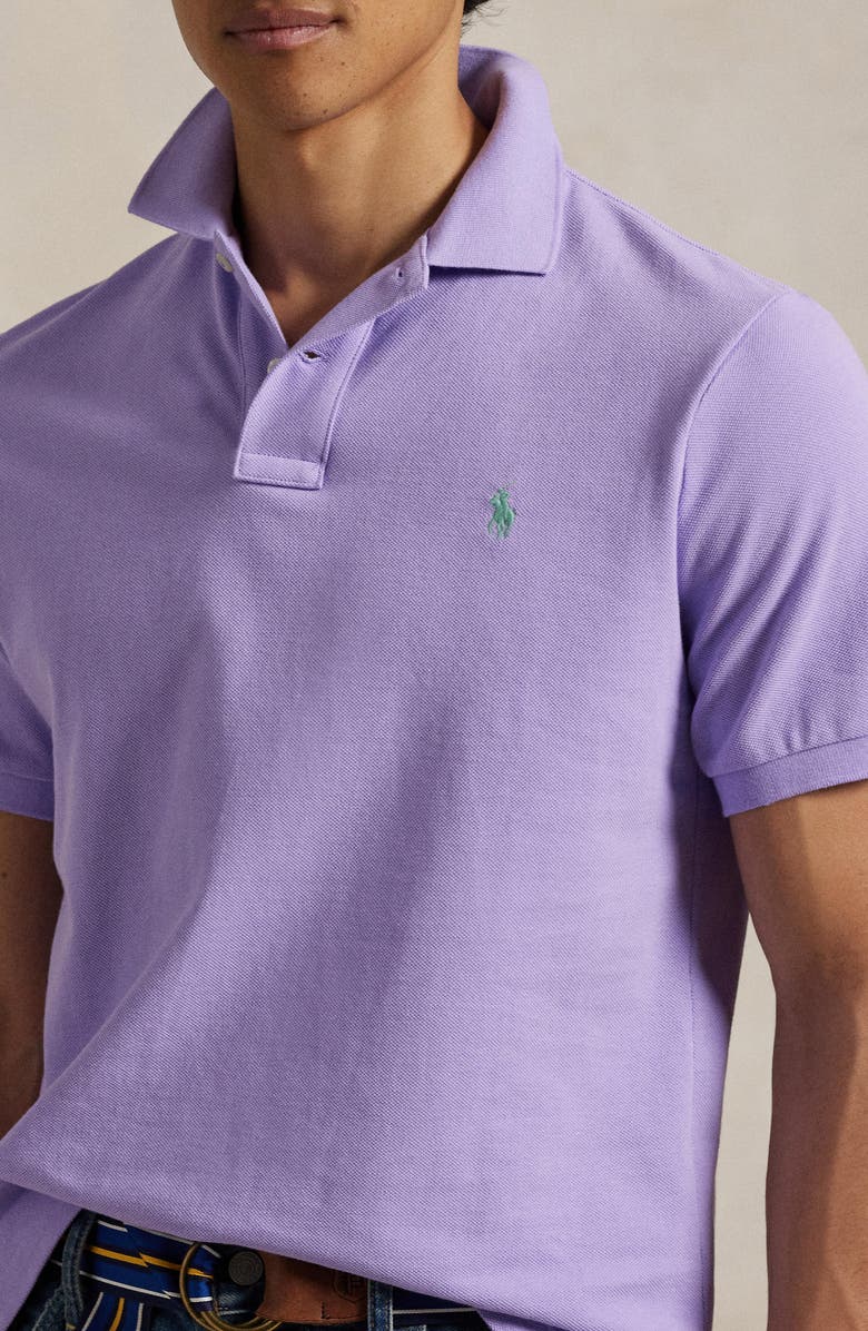 Polo Ralph Lauren Classic Fit Solid Purple Cotton Piqué Polo, Alternate, color, 