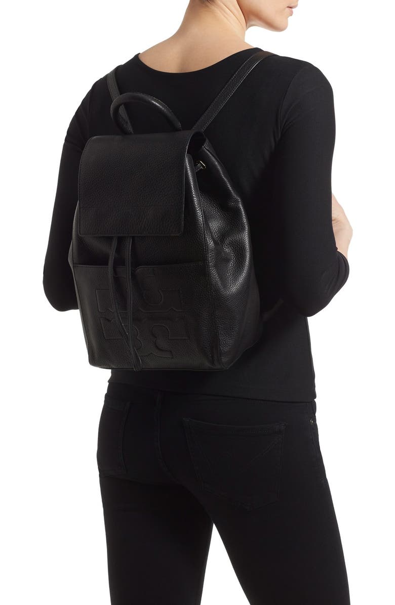 Tory Burch 'Bombe T' Leather Backpack, Alternate, color,