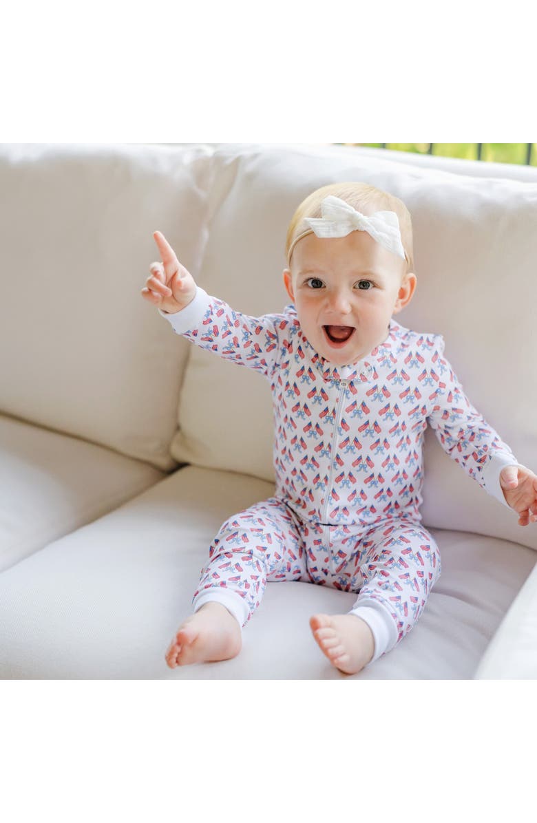 Lila and Hayes Parker Zipper Pajama, Alternate, color, Stripes, Stars, And Bows