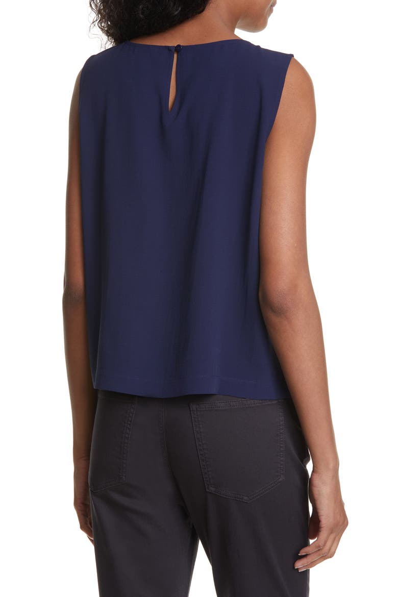 Scoop Neck Silk Tank, Alternate, color, MIDNIGHT