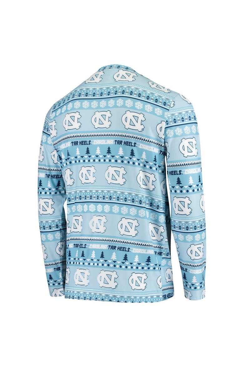 Men's Concepts Sport Carolina Blue North Carolina Tar Heels Ugly Sweater Knit Long Sleeve Top and Pant Set, Alternate, color, Light Blue