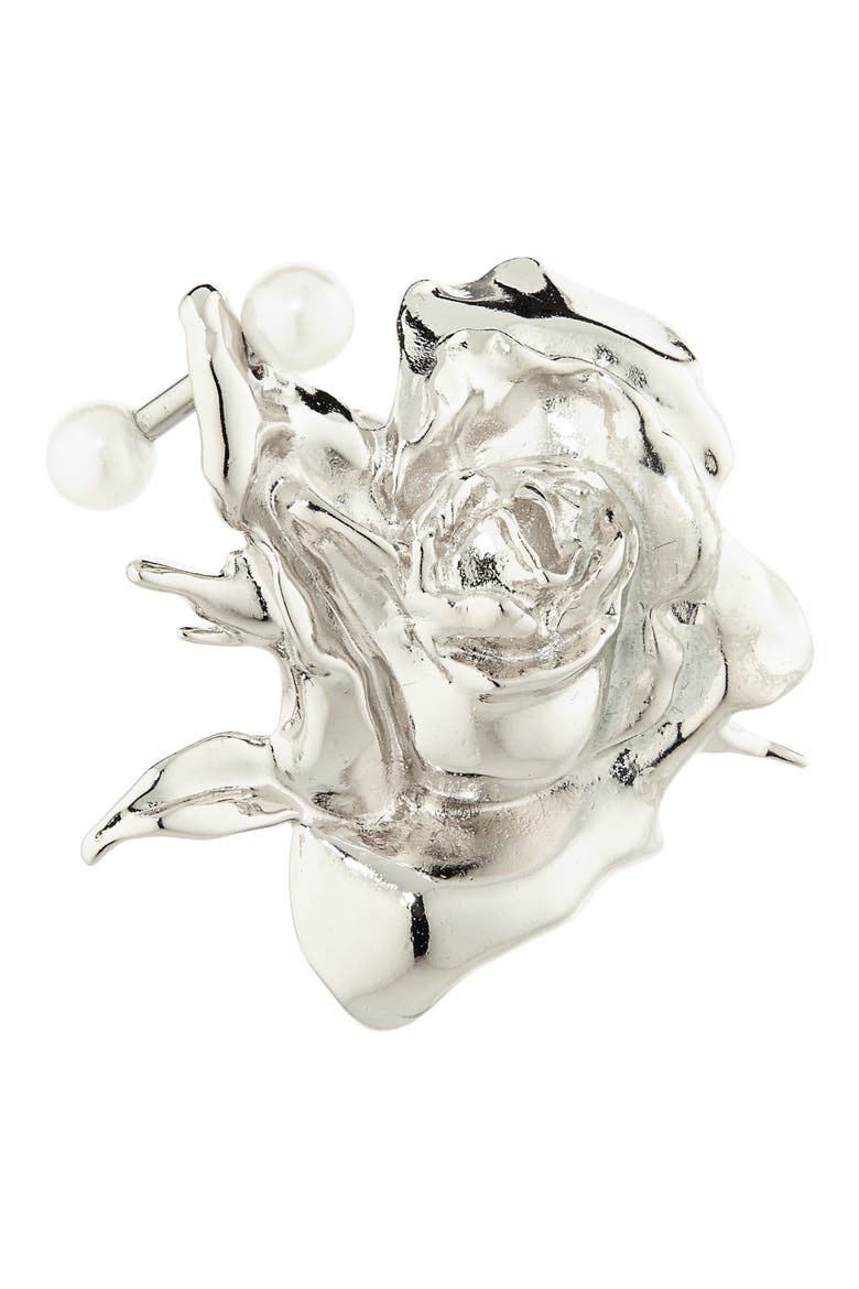 Juliet Faux Pearl Earrings, Alternate, color, PALLADIUM