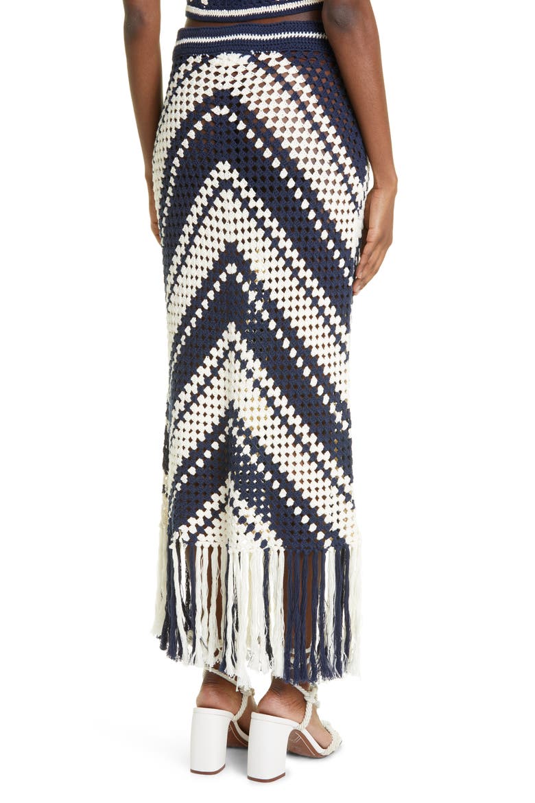 Cotton Crochet Cover-Up Skirt, Alternate, color, CREAM/ NAVY