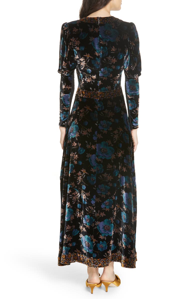 Rebecca Taylor Solstice Velvet Maxi Dress, Alternate, color,