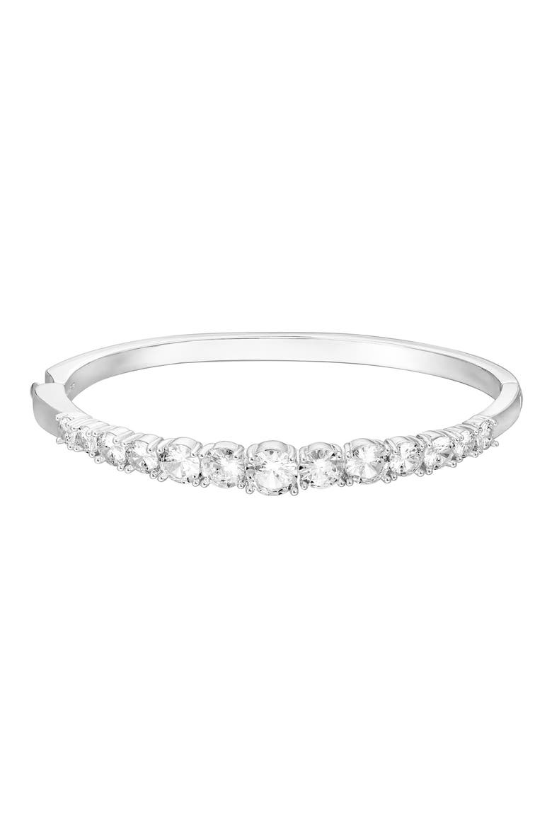 Cubic Zirconia Bangle, Alternate, color, SILVER