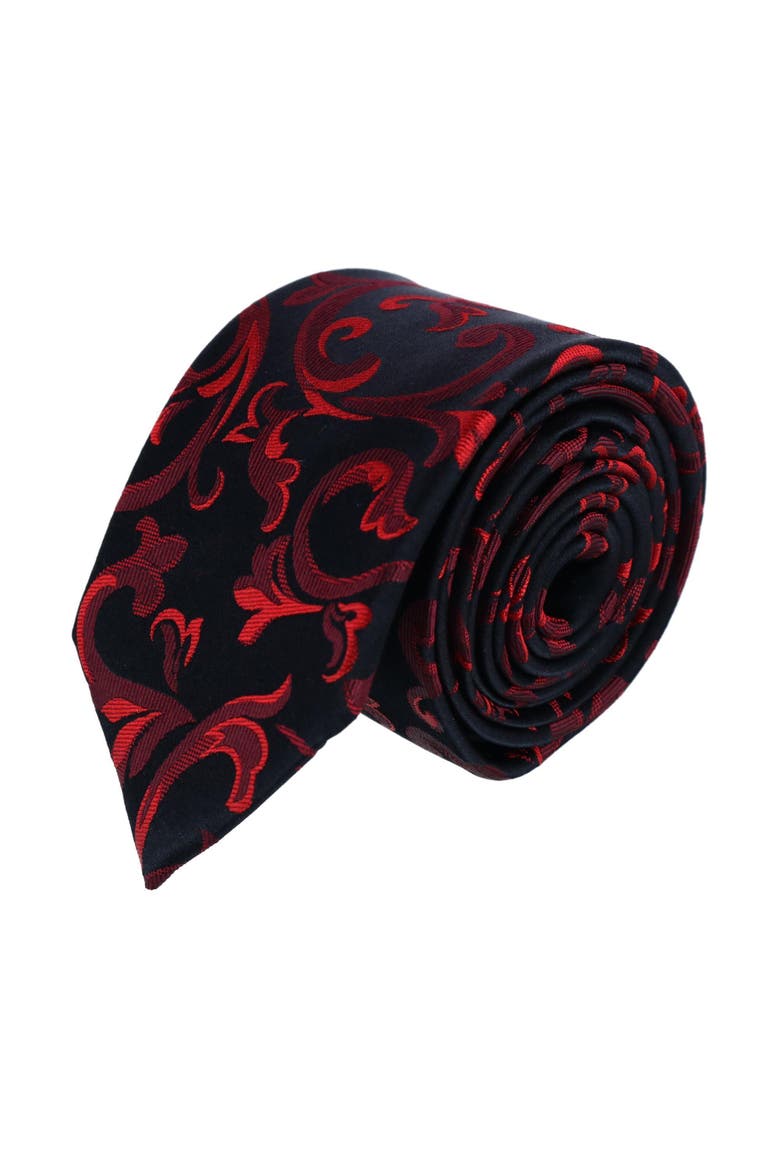 Big & Tall Christian the Romantic Brocade Silk Necktie, Main, color, Red