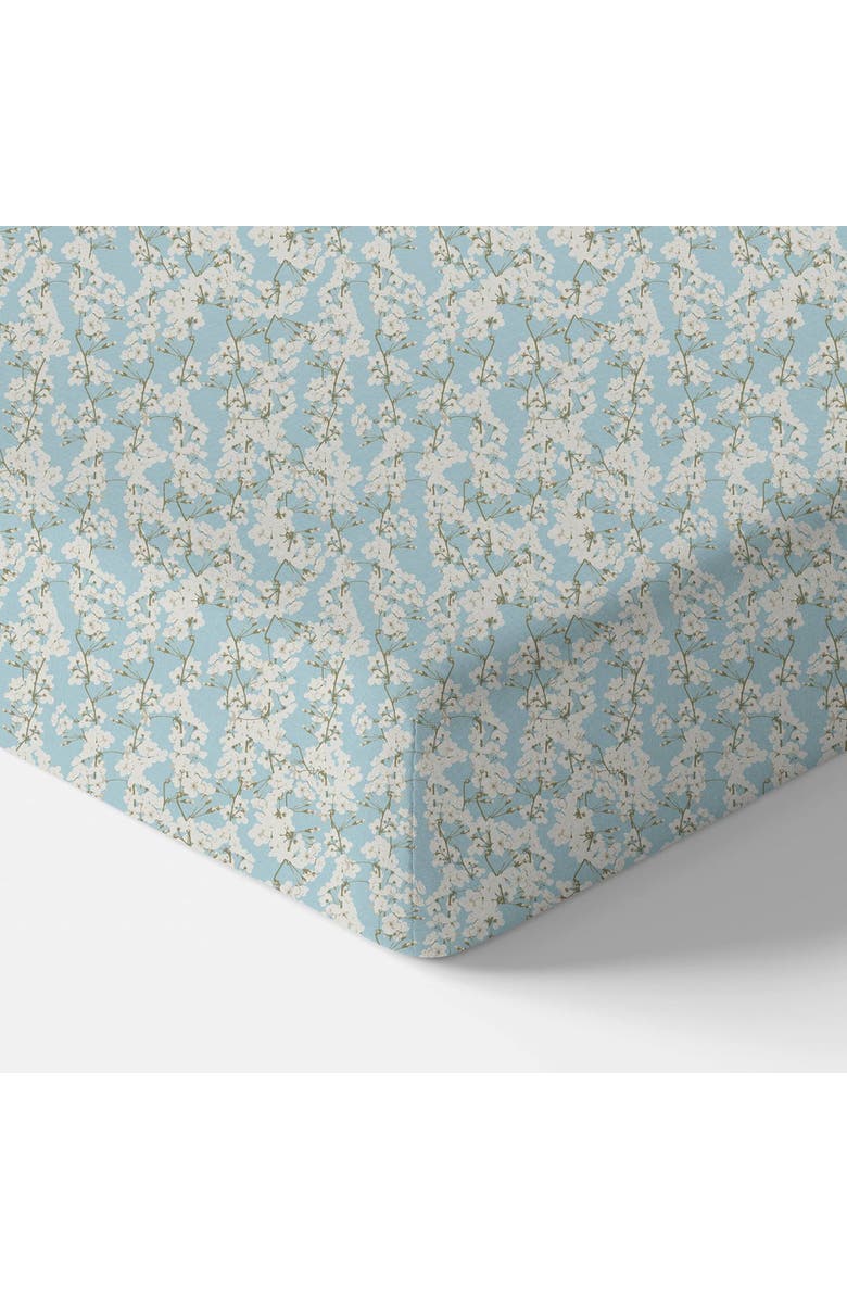 Norani Organic Fitted Crib Sheet, Main, color, Cherry Blossoms