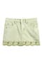 Eyelet Embroidered Scallop Hem Denim Skort