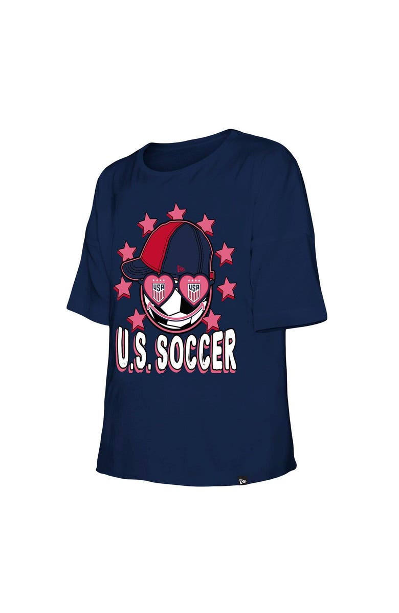 New Era Girls Youth New Era Navy USWNT T-Shirt, Alternate, color, 