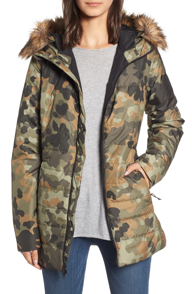 The North Face Harway Heatseeker<sup>™</sup> Water-Resistant Jacket with Faux Fur Trim, Main, color,