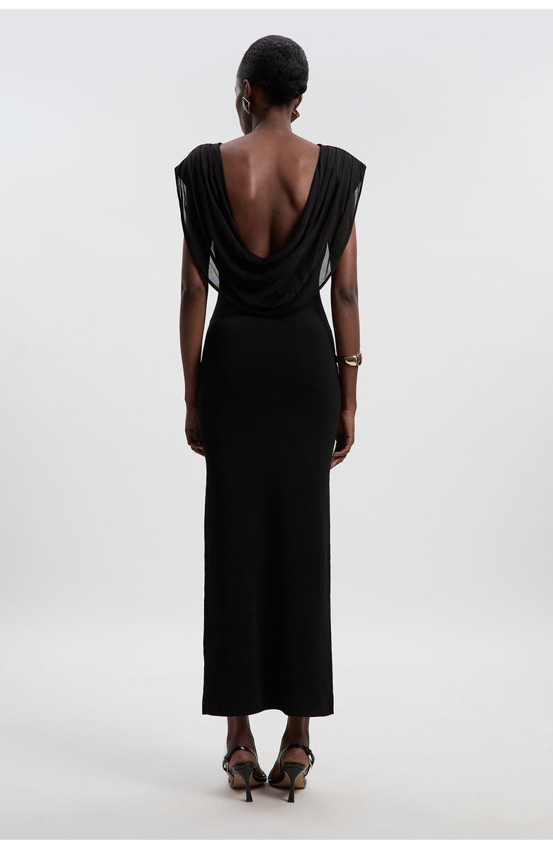 Karen Millen Slinky Plunge Back Maxi Dress, Alternate, color, Black