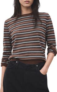 MANGO Stripe Crewneck Sweater