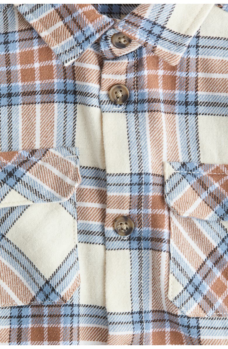 H&M Oversized Shirt, Alternate, color, Light Brown/Plaid
