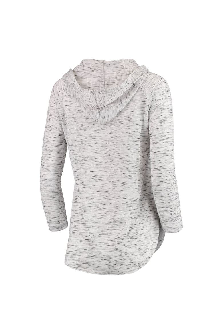 Women's Pressbox Gray Wisconsin Badgers Space Dye Lace-Up V-Neck Long Sleeve T-Shirt, Alternate, color, Gray