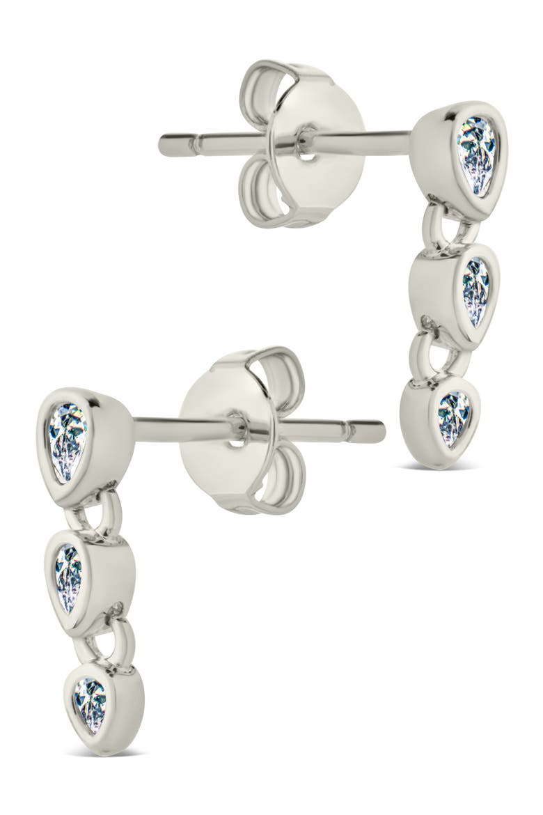 Cristina Pear Link Drop Earrings, Alternate, color, SILVER