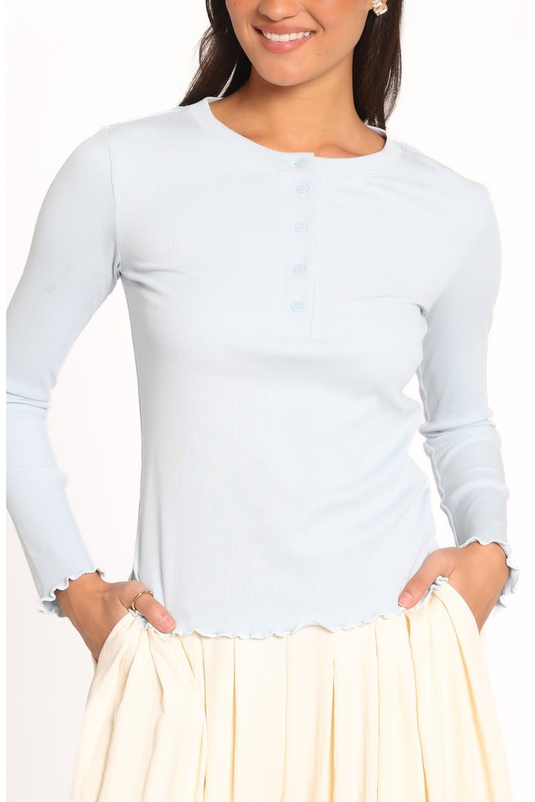 Nicoletta Henley Top, Alternate, color, PALE BLUE