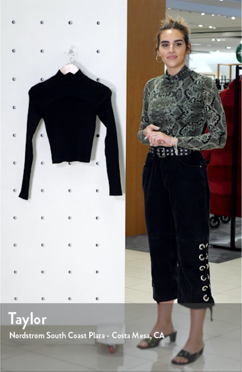 Cutout Mock Neck Crop Sweater, sales video thumbnail