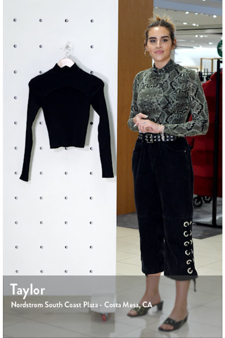 Cutout Mock Neck Crop Sweater video