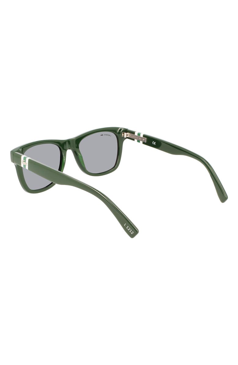Lacoste 52mm Modified Rectangular Sunglasses, Alternate, color, Green