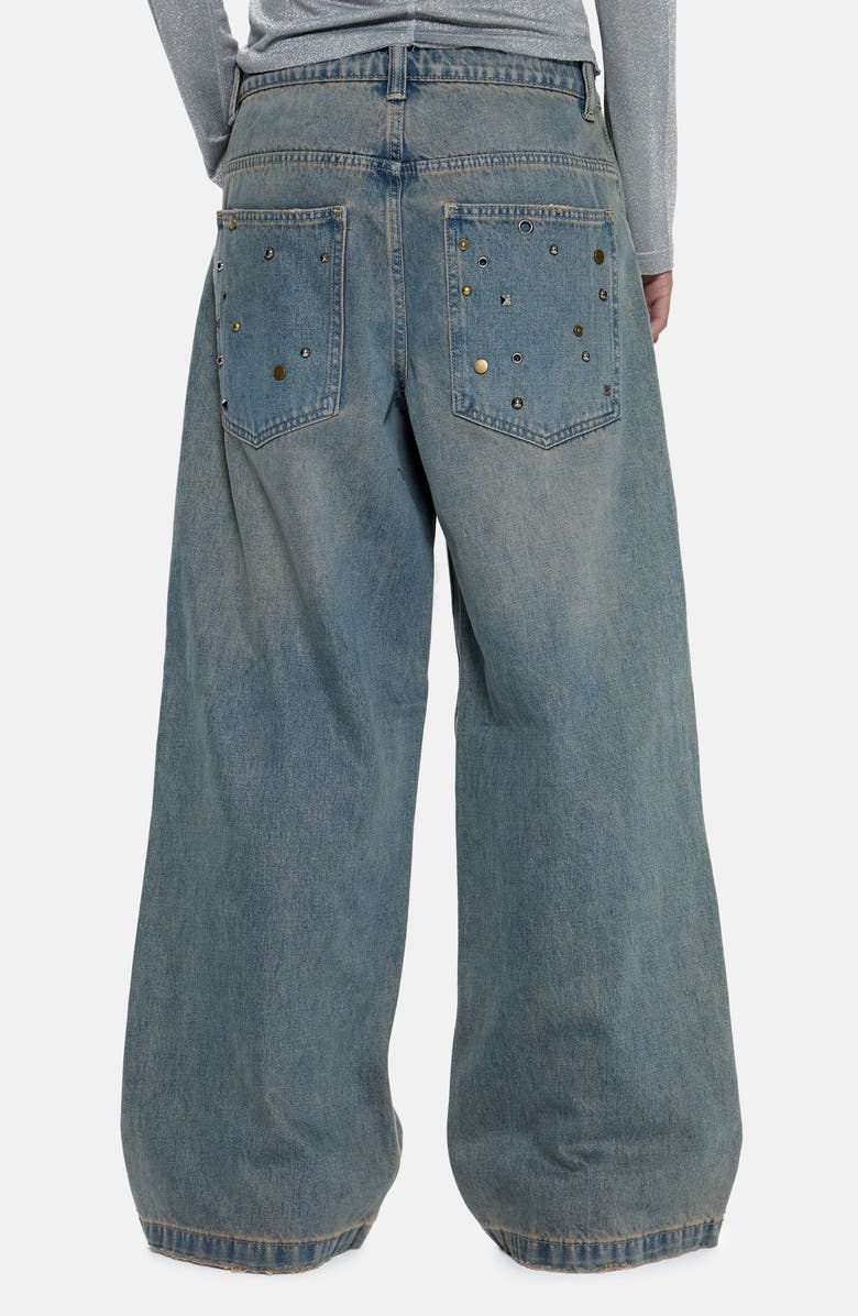 JADED LONDON Colossus Embellished Baggy Wide Leg Jeans, Alternate, color, Denim