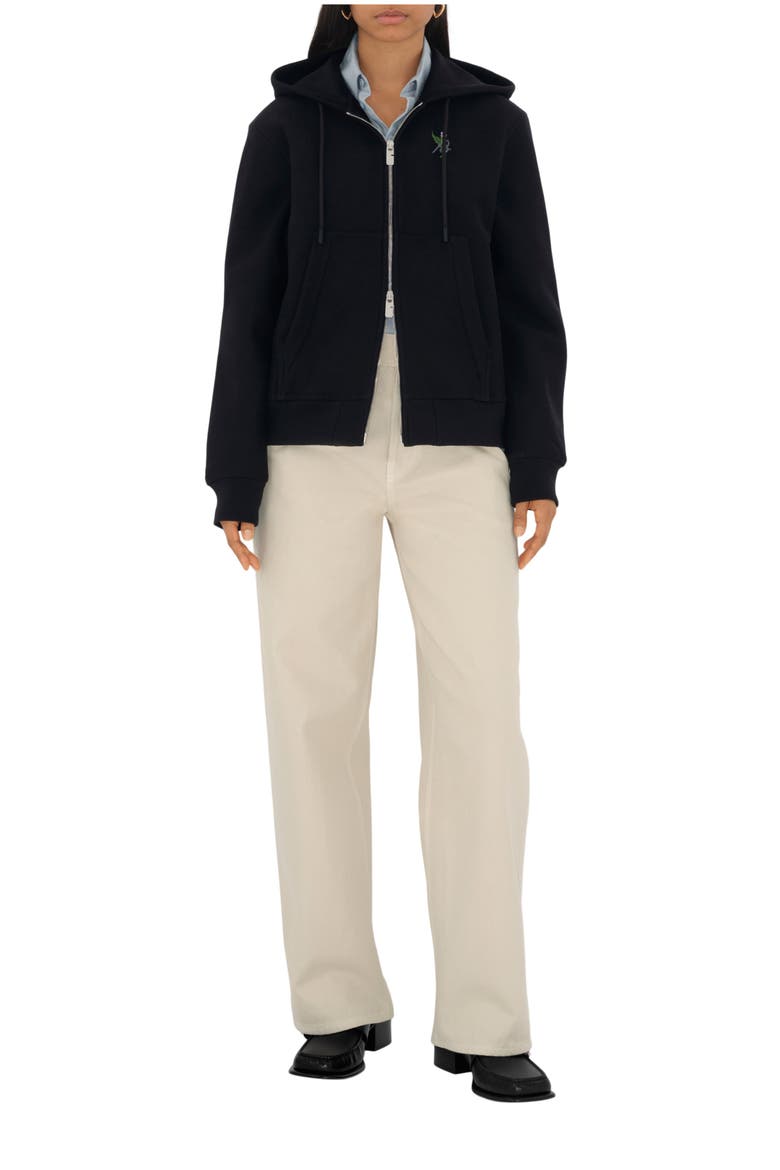 Thistle Logo Cotton Blend Zip Hoodie, Main, color, Coal