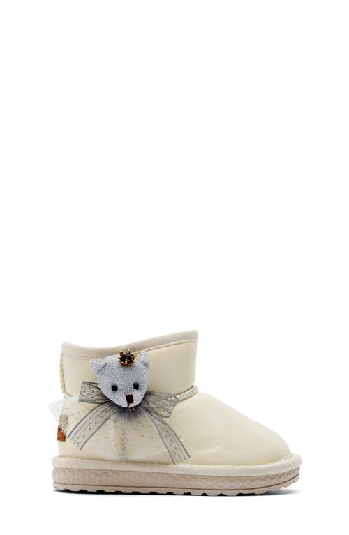 Doe A Dear Kids' Princess Bear Faux Fur Lined Boot In Beige