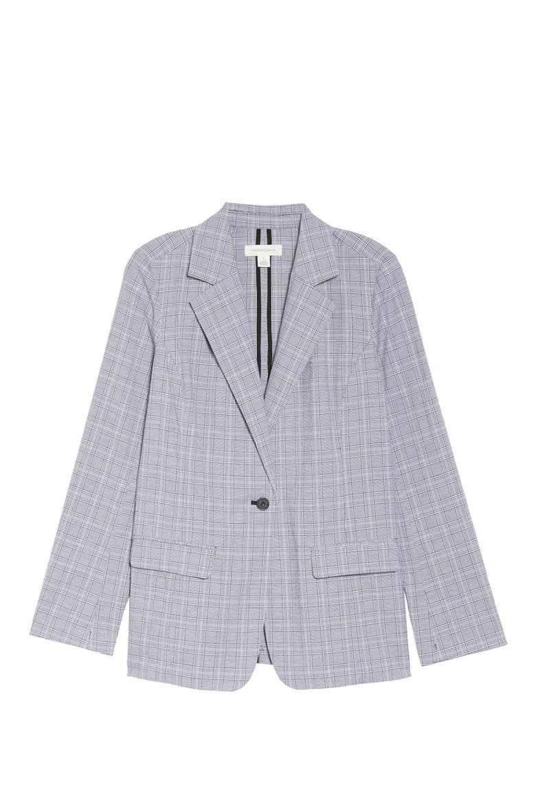 Mini Plaid Blazer, Alternate, color, BLACK- WHITE PLAID