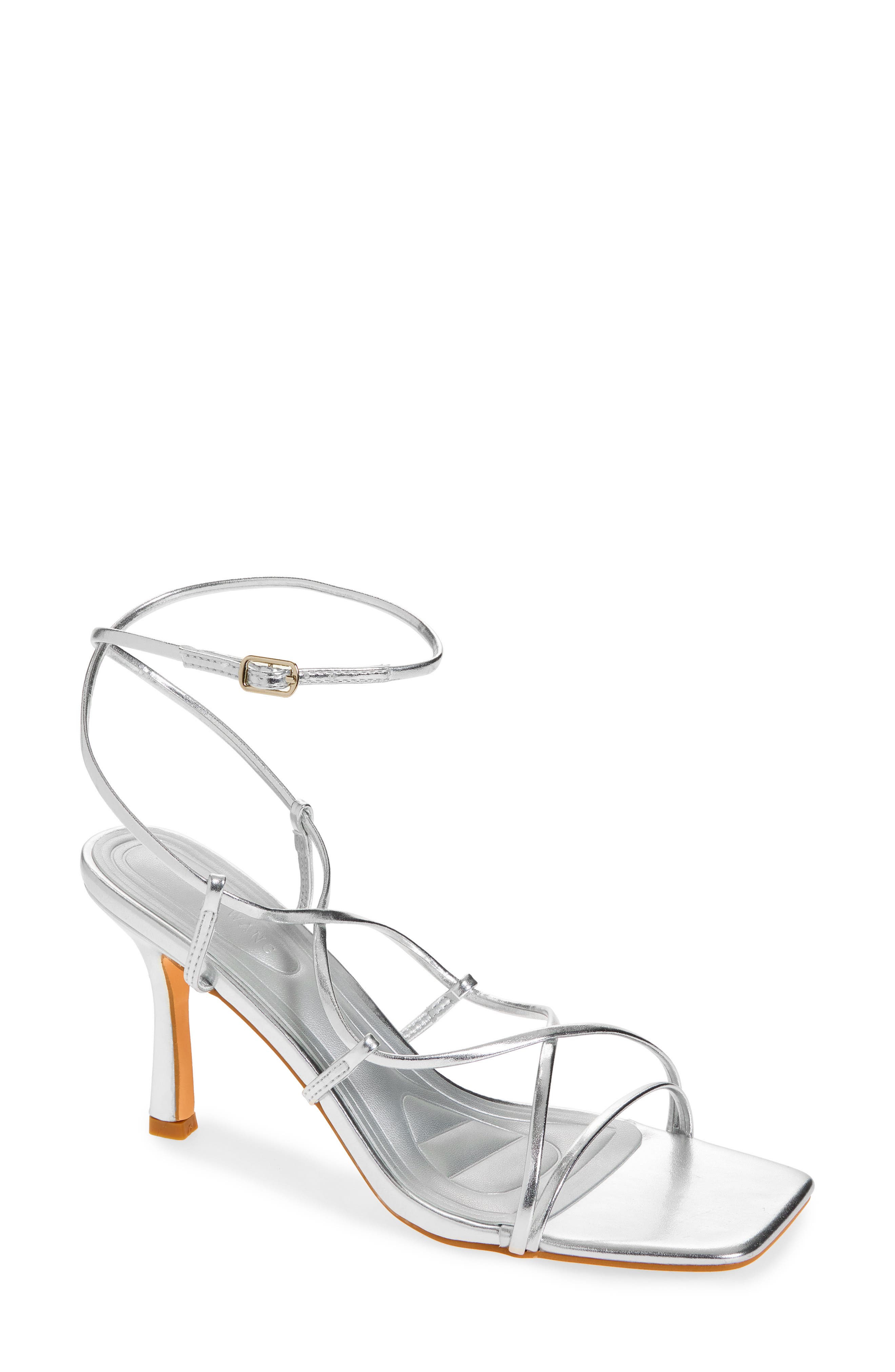 AZALEA WANG Kaylin Ankle Strap Sandal in Silver 