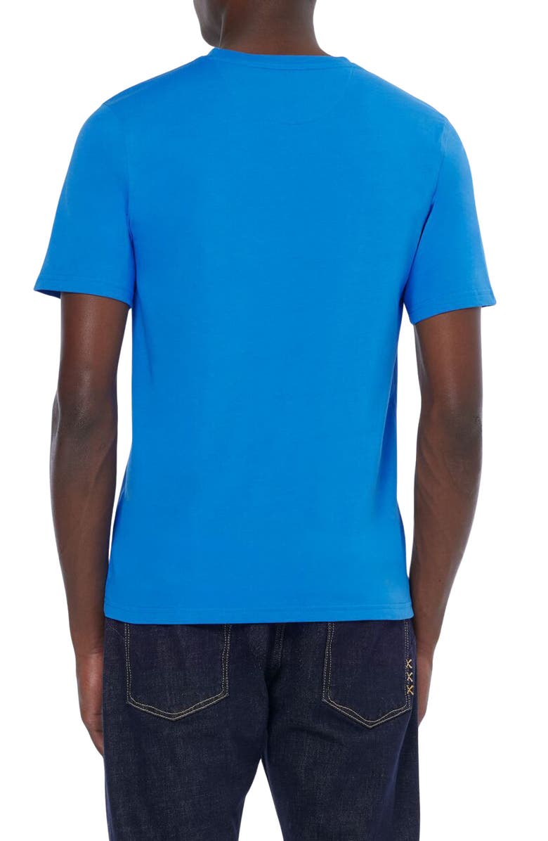 Scotch & Soda Logo Embroidered Cotton T-Shirt, Alternate, color, Blue