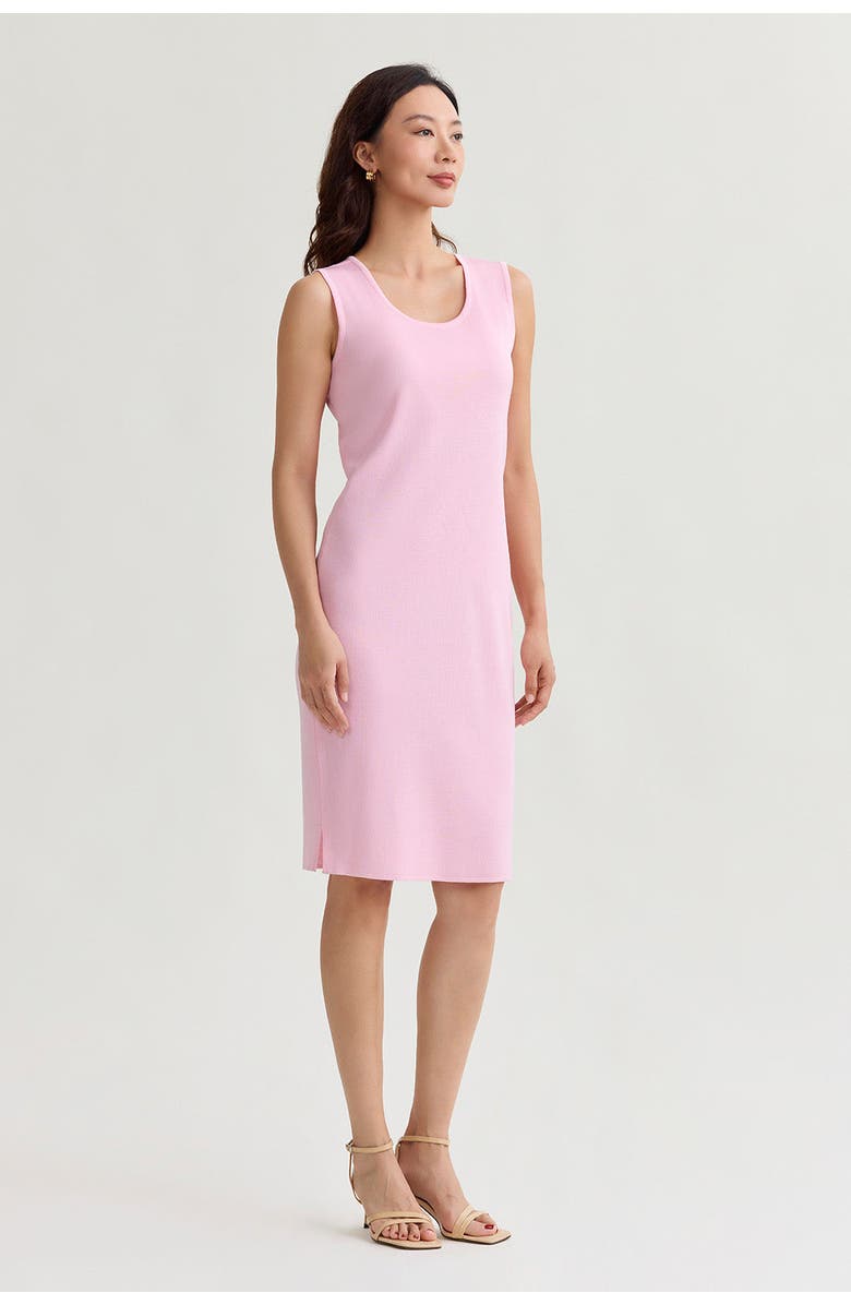 Ming Wang Sleeveless Sheath Knit Dress, Alternate, color, Perfect Pink