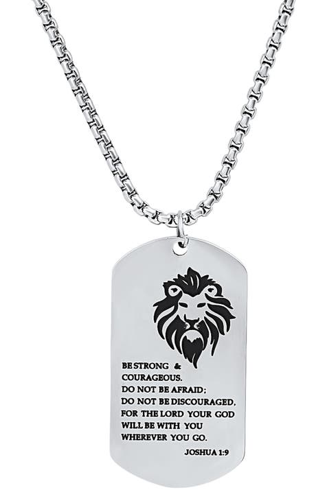 Be Strong Dog Tag Pendant Necklace